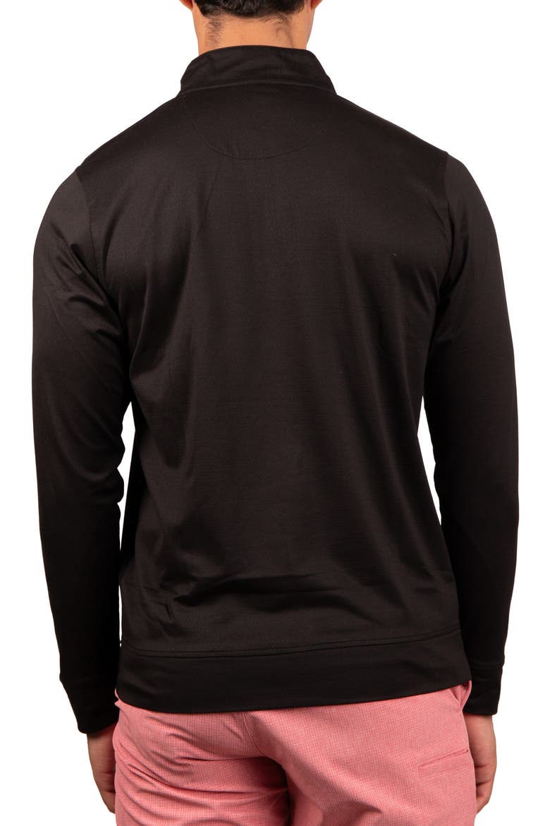 Solid Mesh Quarter Zip Sweater, Alternate, color, BLACK