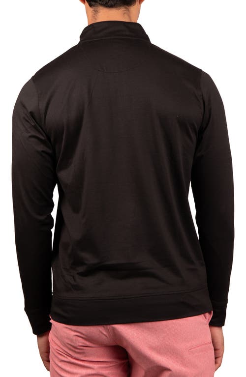 Tailorbyrd Solid Mesh Quarter Zip Sweater In Black