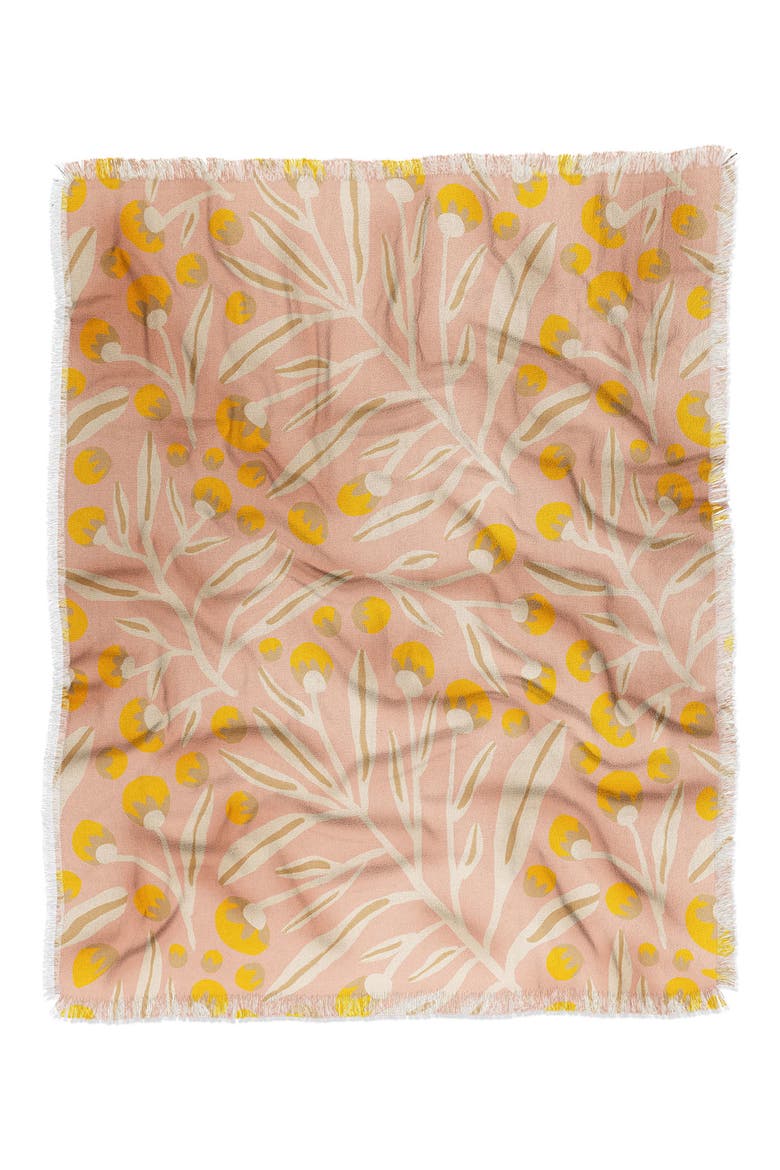 Alisa Galitsyna Berries Peach Throw Blanket, Main, color, MULTI