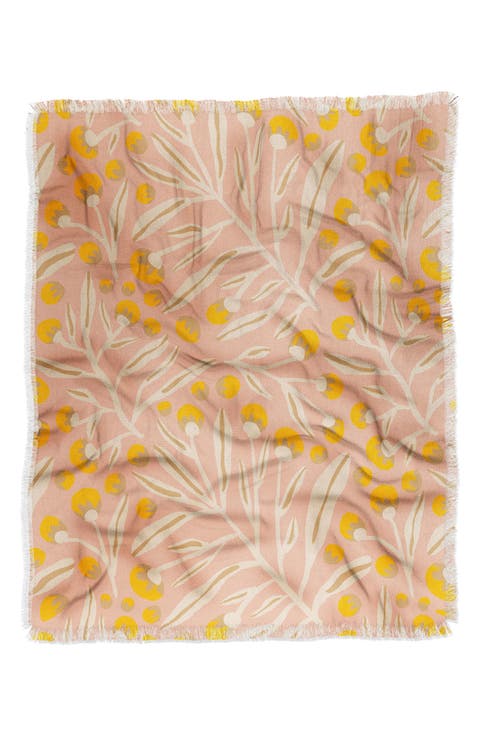 Alisa Galitsyna Berries Peach Throw Blanket