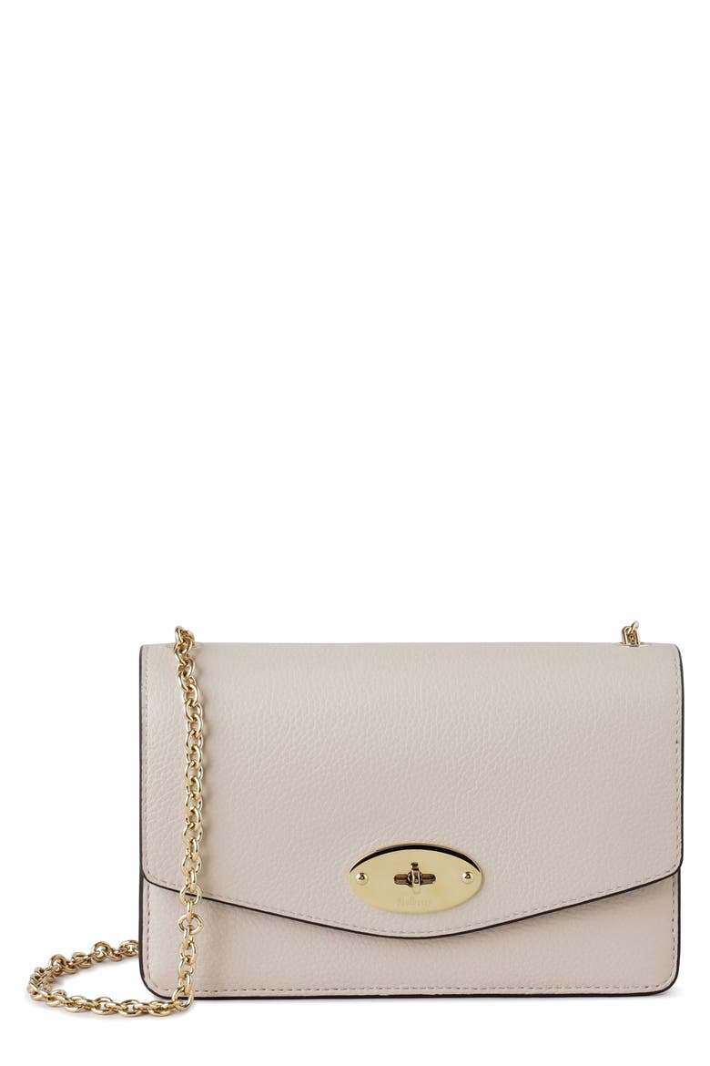 Small Darley Leather Clutch, Main, color, CHALK