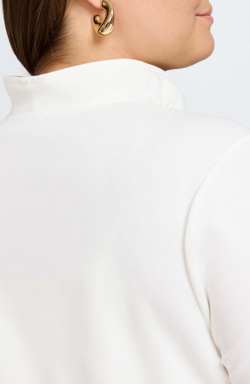 Foxcroft Tammy Crepe Top In Ecru
