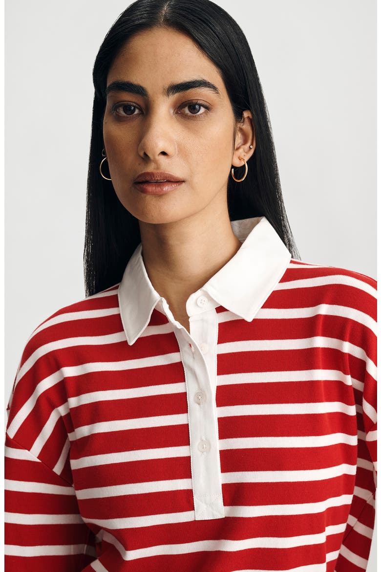 Stripe Polo Shirt, Alternate, color, EQUESTRIAN RED STRIPE