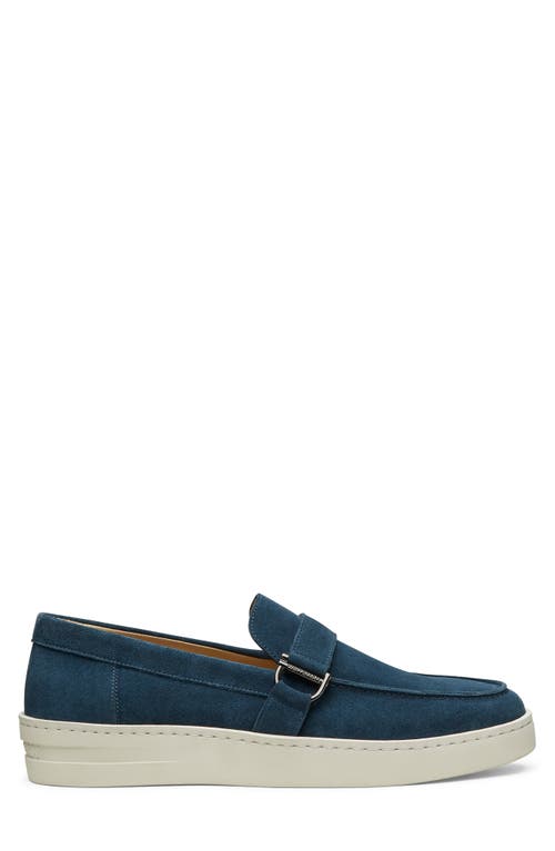 Stuart Weitzman Men's Hamptons Suede Buckle Loafers In Navy.