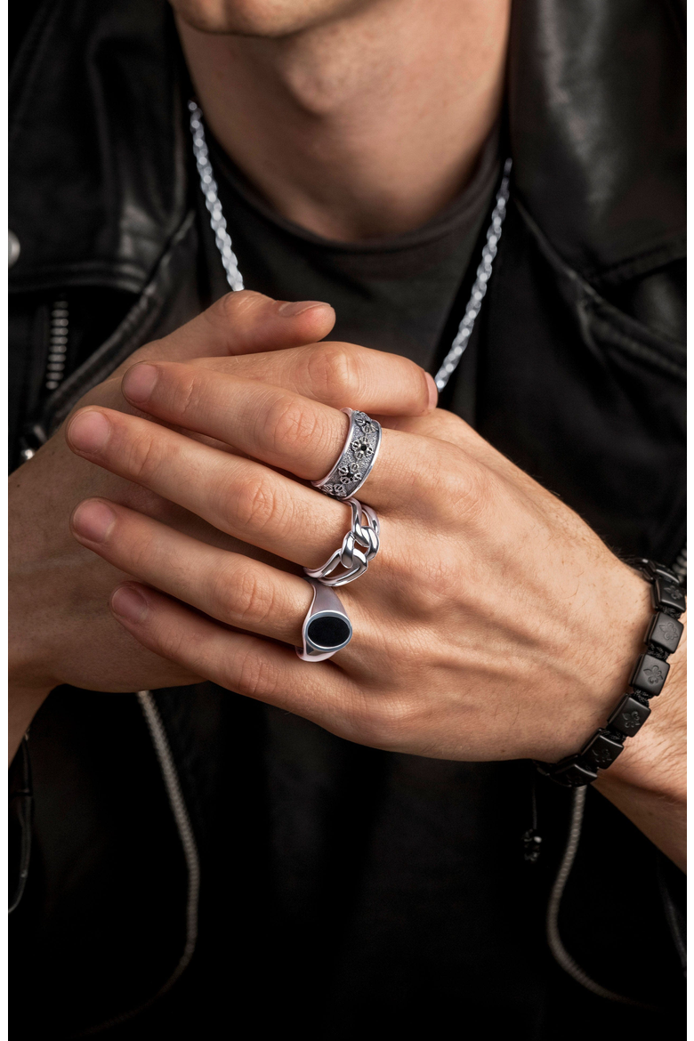 Dorje Ring, Alternate, color, Silver/Black