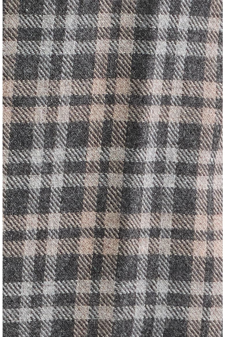 Neal Heathered Check Flannel Button-Down Shirt, Alternate, color, CHARCOAL / TAN SPLIT PLAID