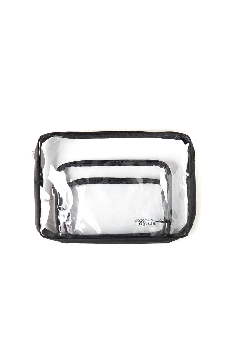 BAGGALLINI Clear Travel Pouches 3 Piece Set, Alternate, color, 