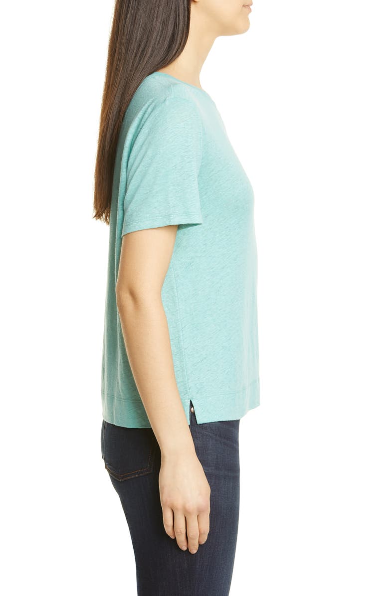 Eileen Fisher Crewneck Organic Linen Tee, Alternate, color, 