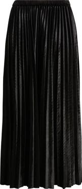 Anne Klein Pull-On Pleated Velour Skirt