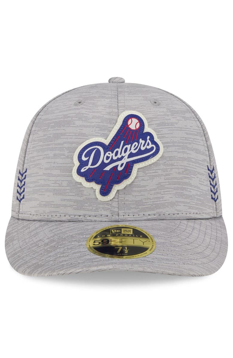 New Era Men's New Era Gray Los Angeles Dodgers 2024 Clubhouse Low Profile 59FIFTY Fitted Hat, Alternate, color, Heather Gray
