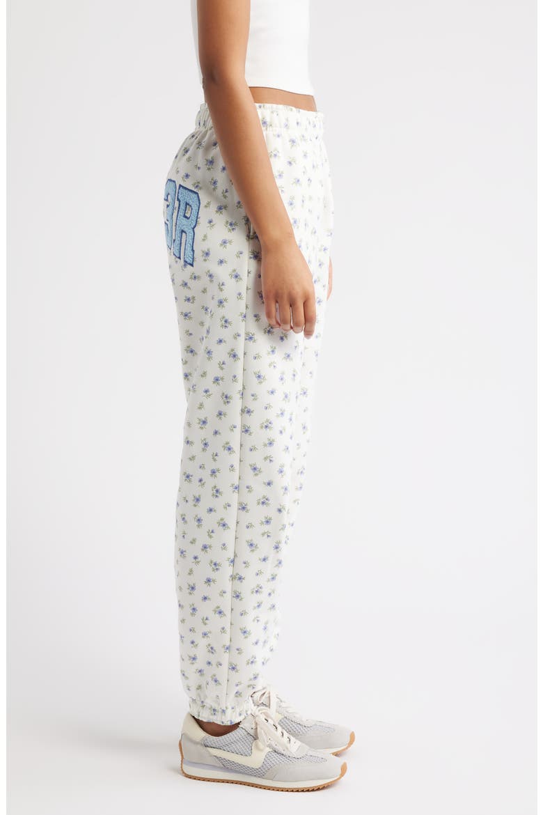 Periwinkle Floral Joggers, Alternate, color, LIGHT GRAY