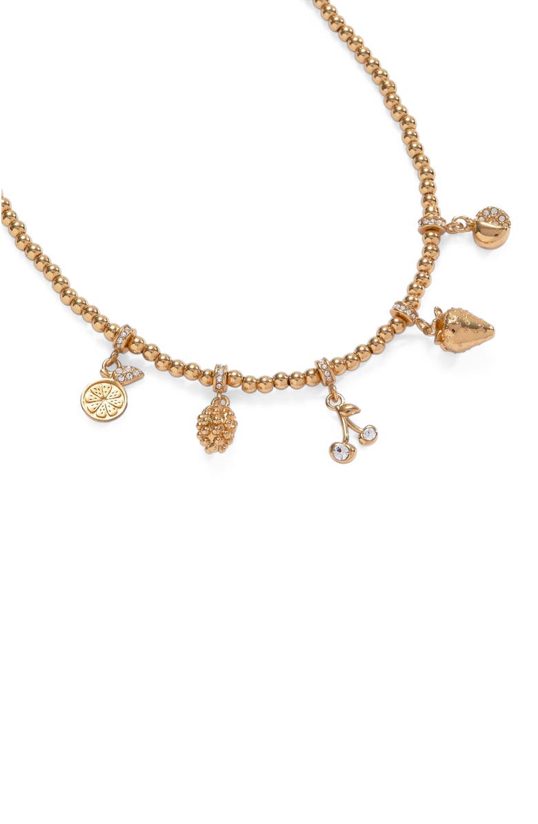 Alex and Ani Summer Fruits Charm Necklace, Main, color, Gold
