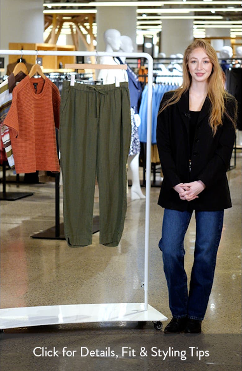 Tie Waist Taper Linen Pants