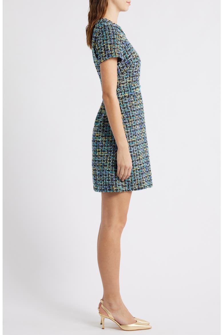 Metallic Tweed Dress, Alternate, color, AZURE BLACK