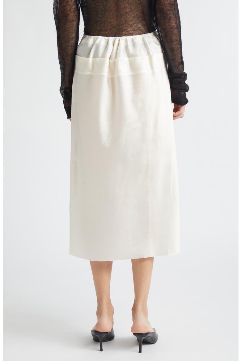 Chiu Silk Satin Drawstring Column Skirt, Alternate, color, CREAM
