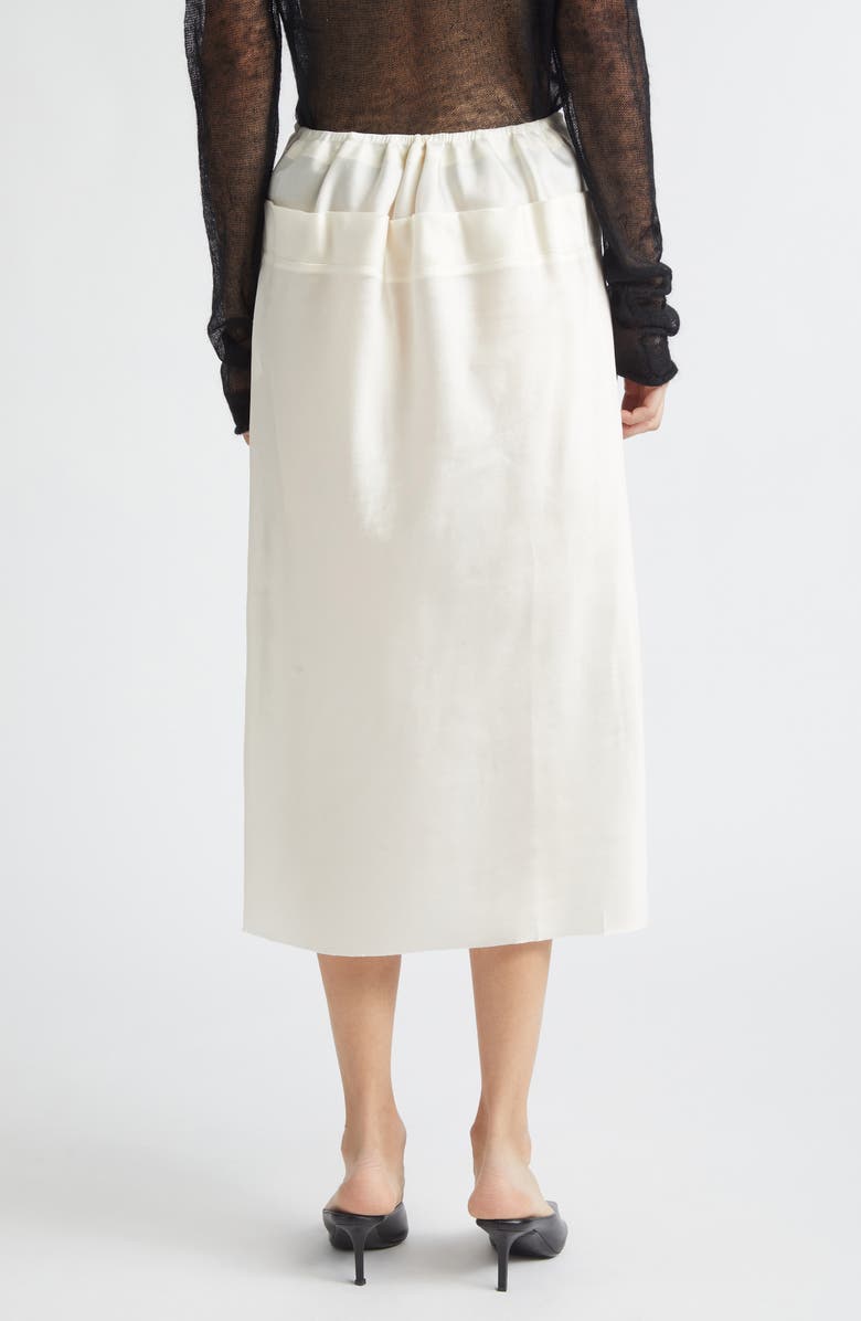 GIA STUDIOS Chiu Silk Satin Drawstring Column Skirt, Alternate, color, Cream