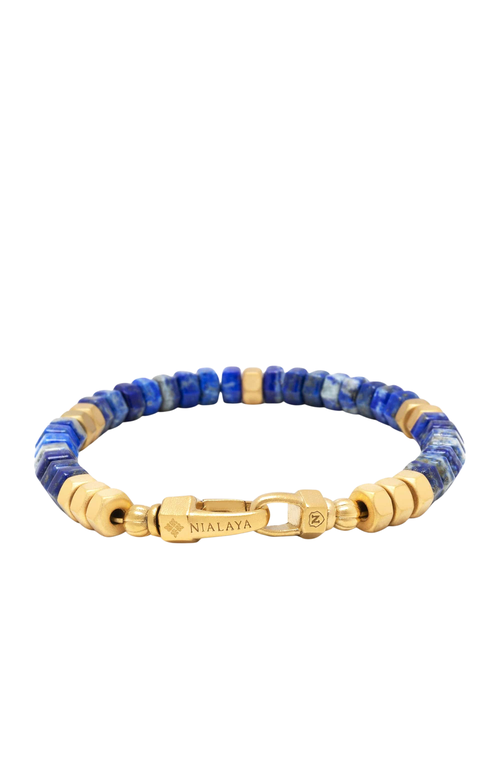 Nialaya Hexagon Beaded Bracelet In Blue