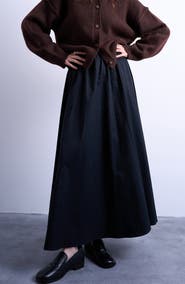 Topshop Stretch Cotton Twill A-Line Skirt