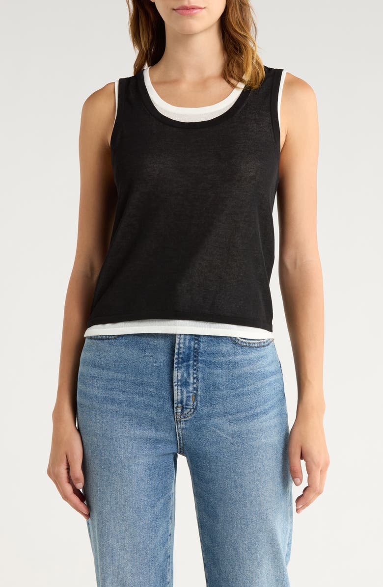 Rails Kelly Layered Tank, Main, color, Black Ivory