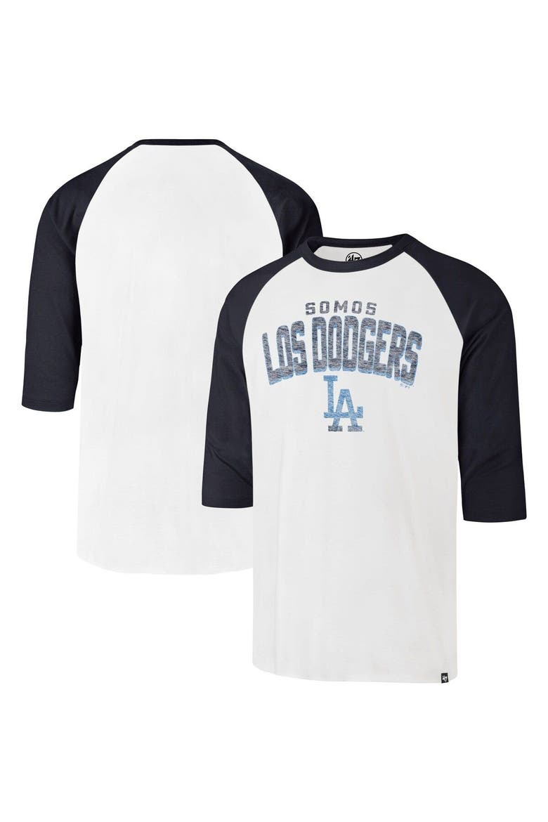 Men's '47 Cream Los Angeles Dodgers City Connect Crescent Franklin Raglan 3/4-Sleeve T-Shirt, Main, color, Cream