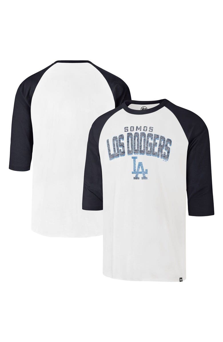 '47 Men's '47 Cream Los Angeles Dodgers City Connect Crescent Franklin Raglan 3/4-Sleeve T-Shirt, Main, color, Cream