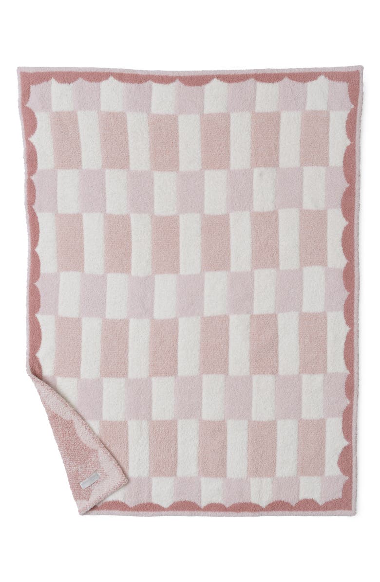 Barefoot Dreams<sup>®</sup> Check Scallop Border CozyChic<sup>®</sup> Stroller Blanket, Alternate, color,