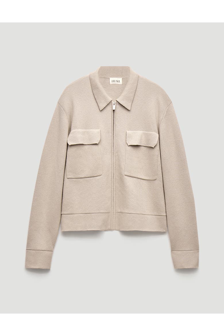 Knitted Zip Front Jacket, Alternate, color, Stone White