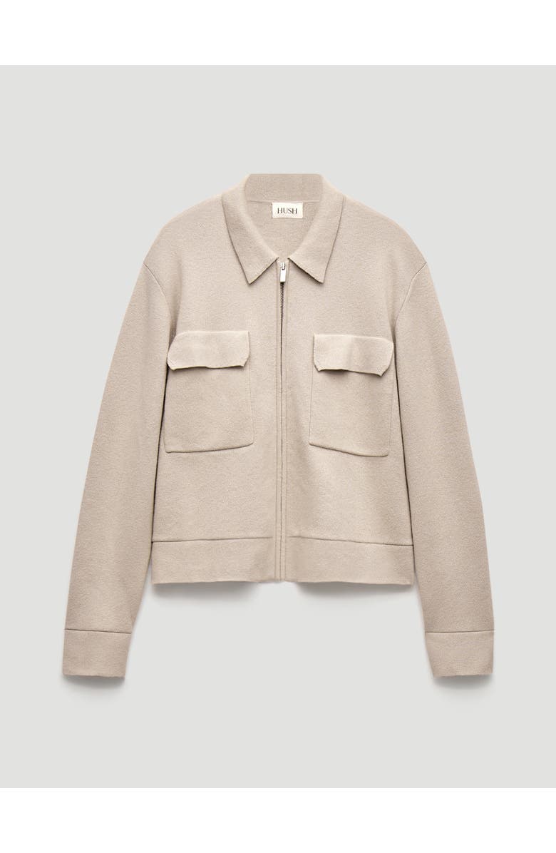 Hush Knitted Zip Front Jacket, Alternate, color, Stone White