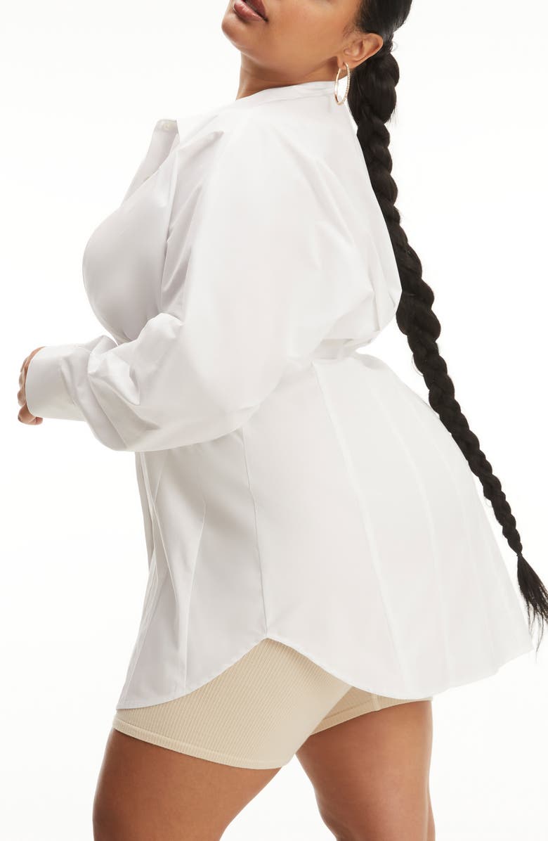 Good American Fitted Shirt, Alternate, color, White001