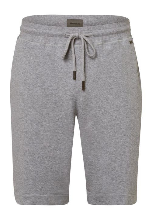 Hanro Living Cotton Drawstring Shorts In Grey Melange