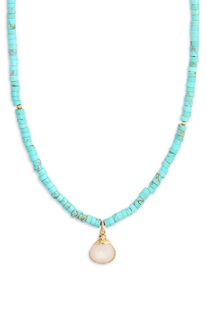 Belezi Moonstone Pendant Necklace, Main, color, TURQUOISE