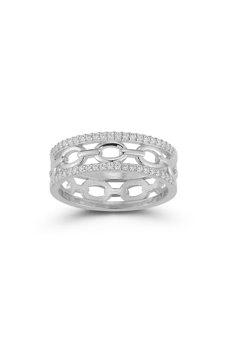 Link Band Ring, Main, color, SILVER