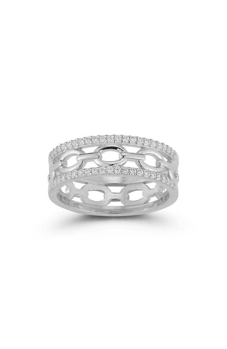 CHLOE AND MADISON Link Band Ring, Main, color, Silver