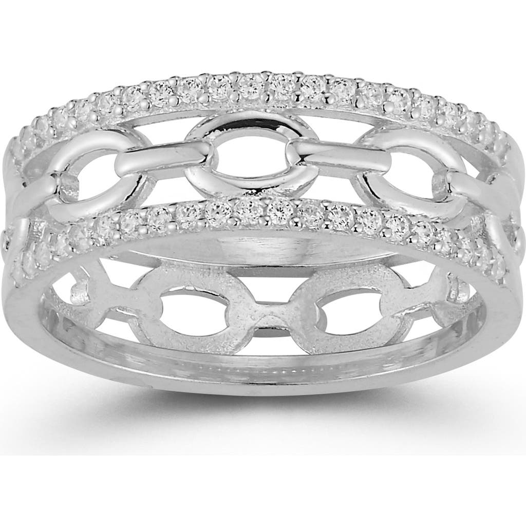 Chloe & Madison Chloe And Madison Link Band Ring In Silver