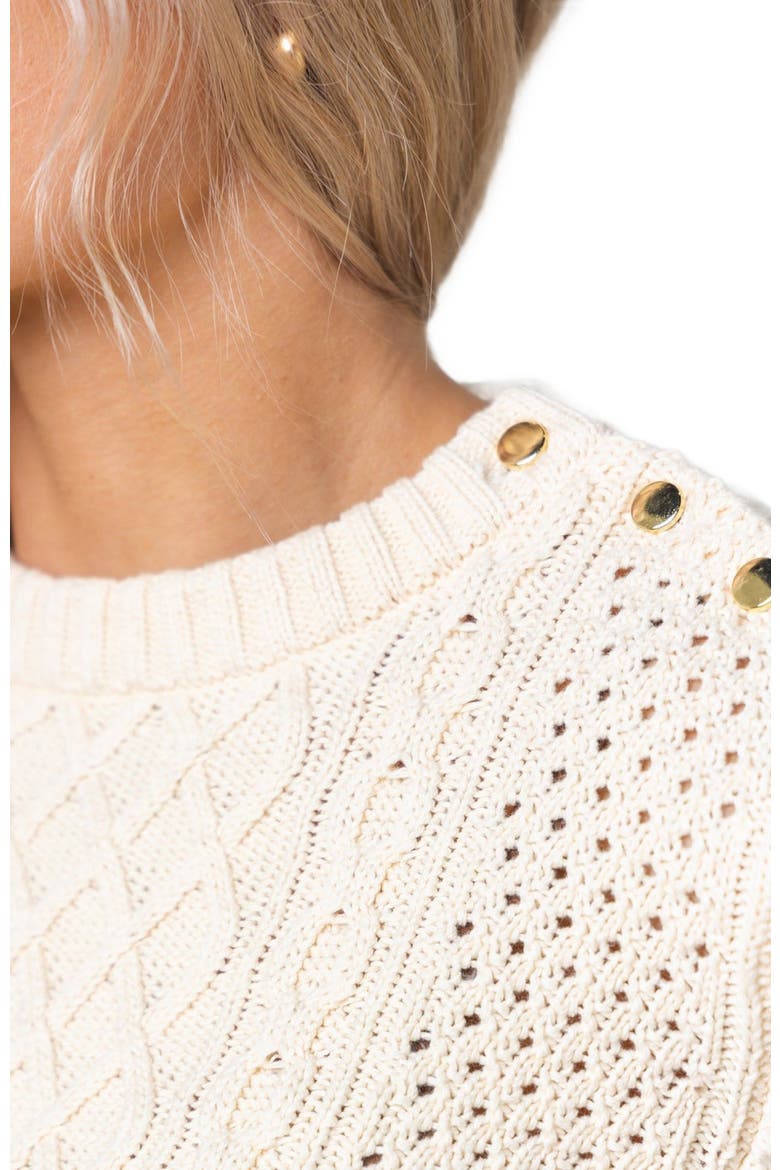 Women's Organic Fisherman Sweater, Alternate, color, Ivory Fisherman