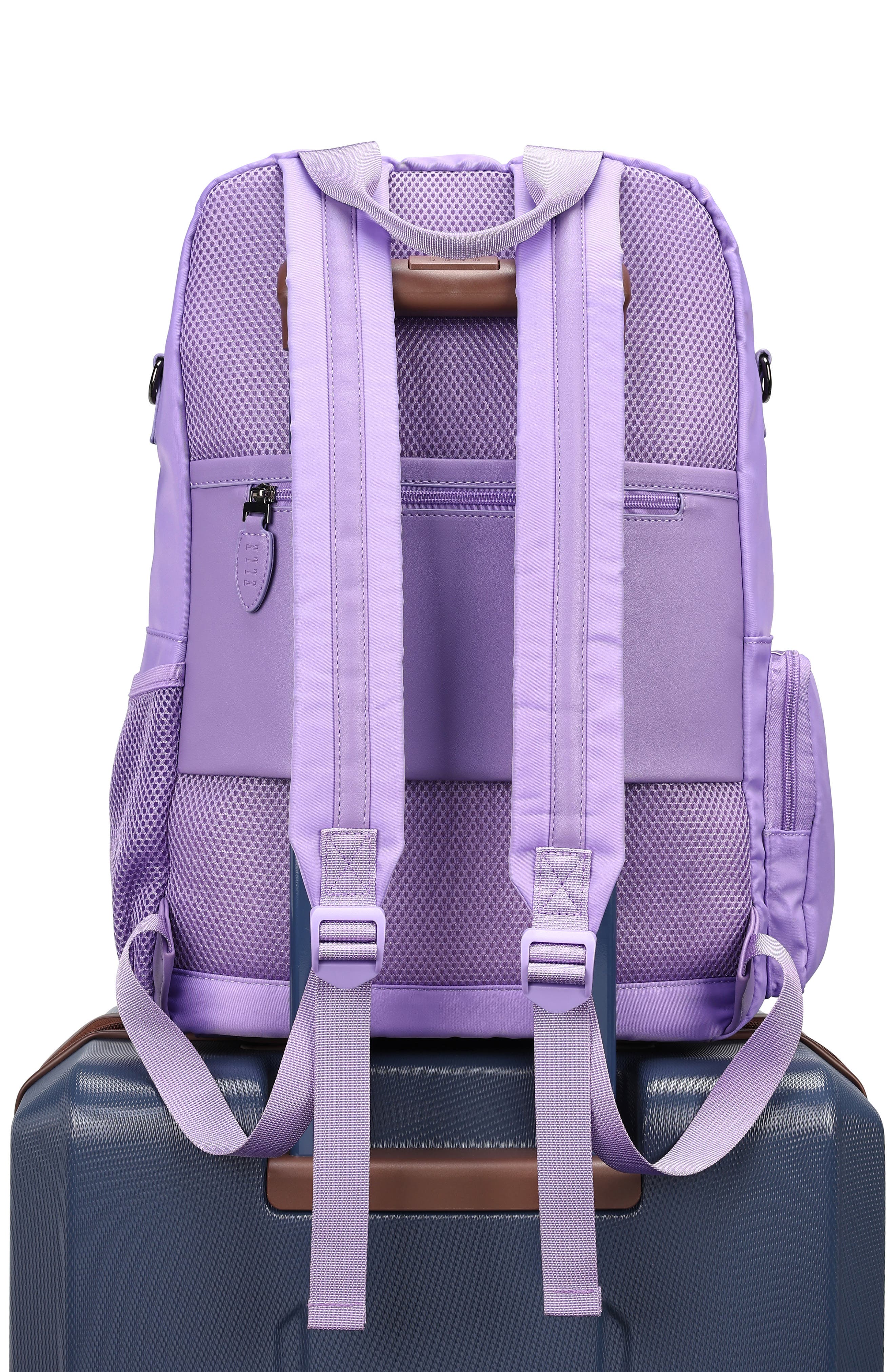 Voyage 20L Twill and Vegan Leather Backpack, Alternate, color, Lavender