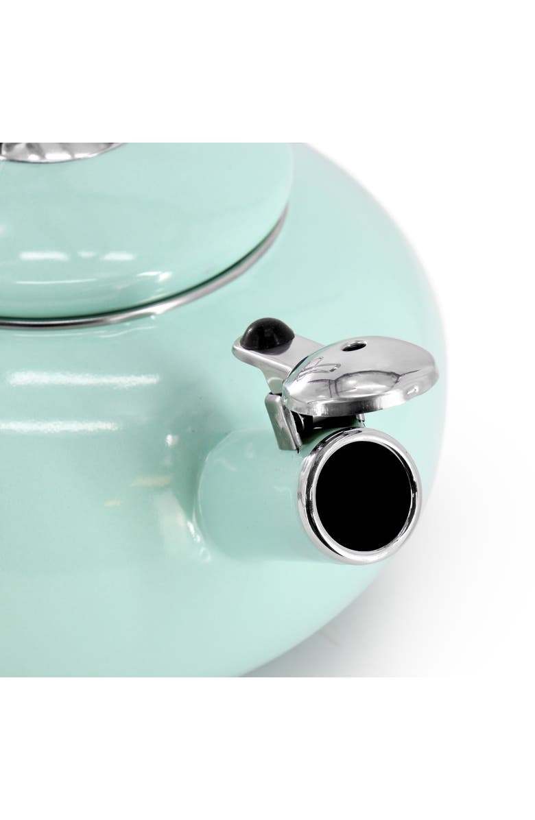 MARTHA STEWART 1.5 Quart Enamel on Steel Tea Kettle, Alternate, color, Martha Blue