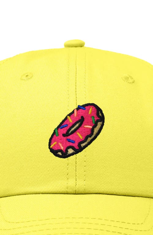 Dalix Donut Embroidered Adjustable Cap In Yellow