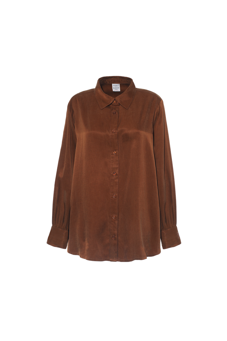 Eco-Luxe Midi Shirt, Alternate, color, Cocoa