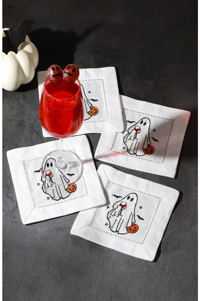 Clean Line N Rack Tiramisu Spirited Sips Embroidered Linen Cocktail Napkins | Nordstromrack