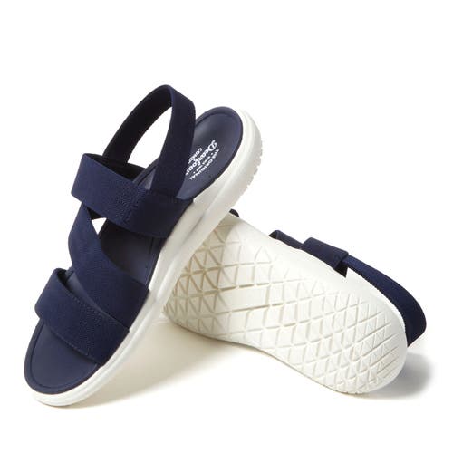 Shop Dearfoams Emilia Elastic Gore Strappy Sandal In Navy