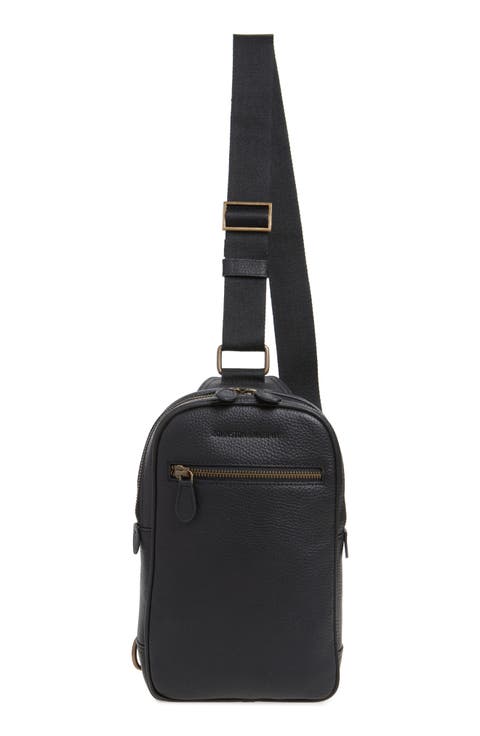 Pebbled Leather Sling Bag