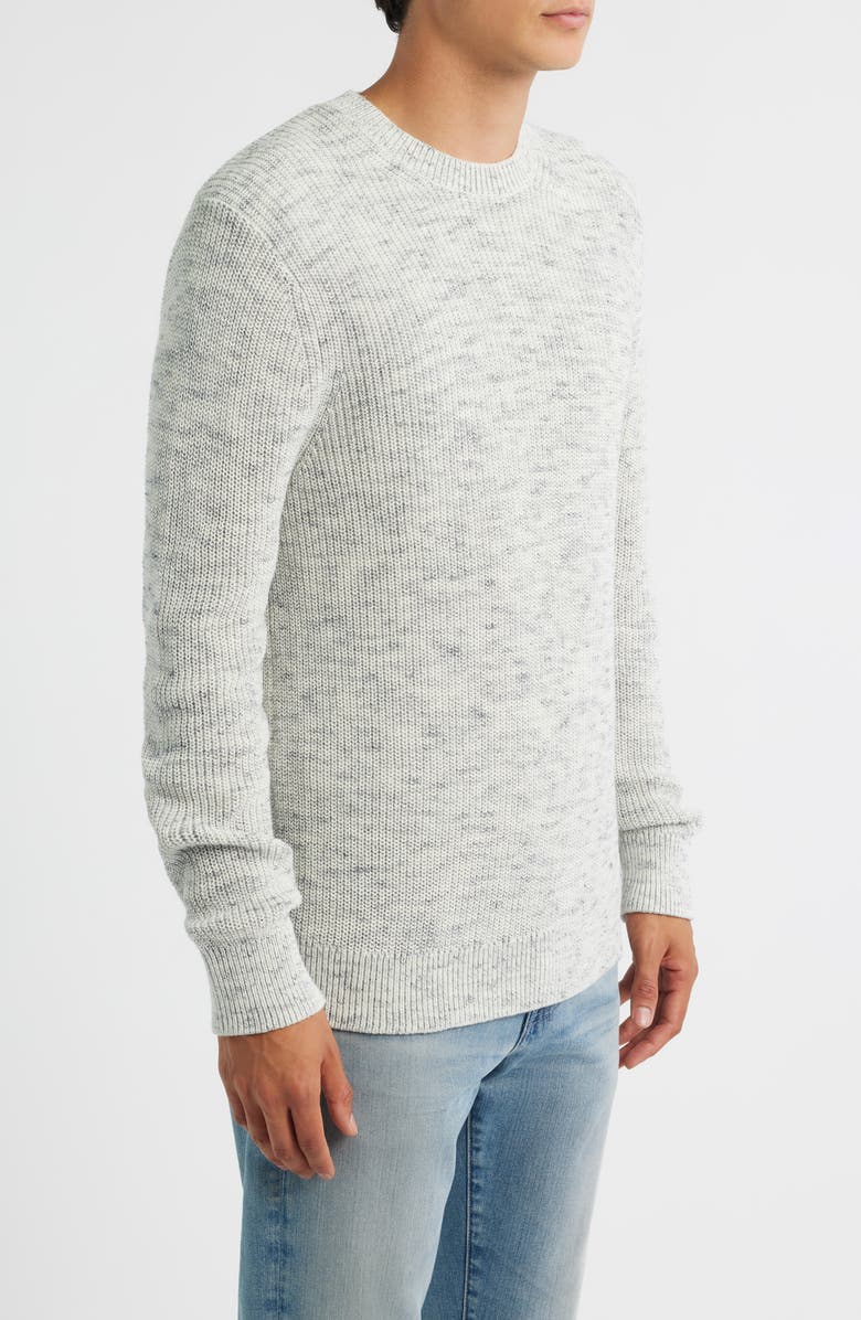 Treasure & Bond Space Dye Crewneck Cotton Blend Sweater, Alternate, color, White- Black Caviar Marl