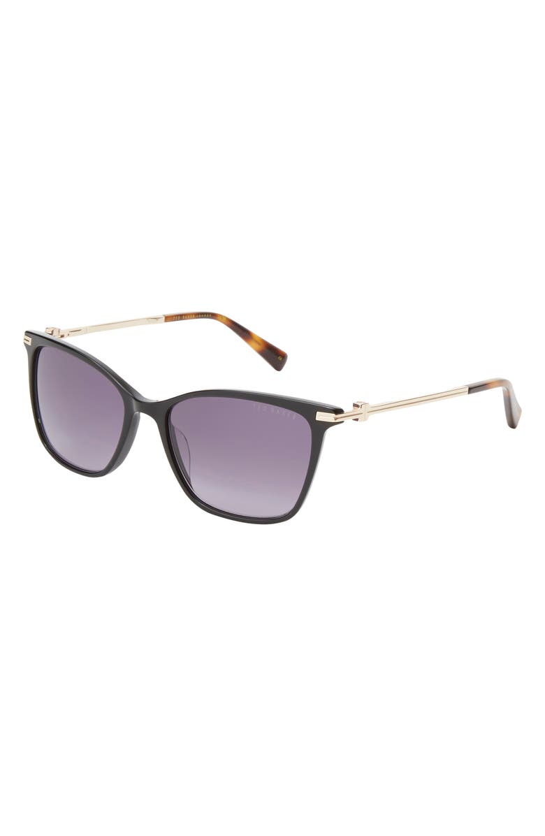 Ted Baker 55mm Gradient Square Sunglasses, Alternate, color, Black