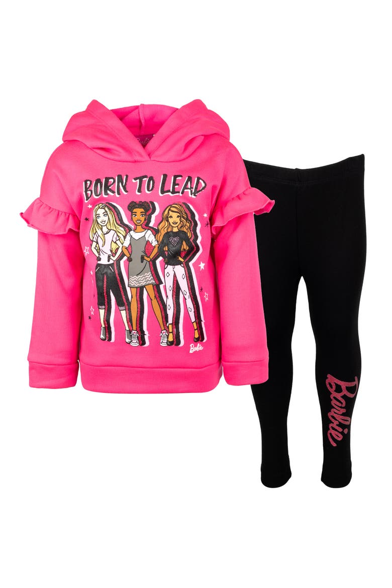 2-Piece Fleece Hoodie and Leggings Set, Alternate, color, Fuchsia Black