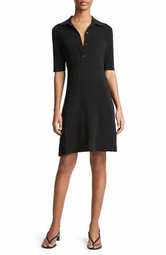 Elbow Sleeve Knit Polo Dress