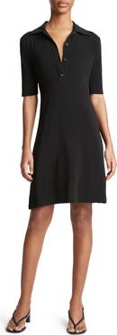 Vince Elbow Sleeve Knit Polo Dress