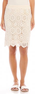 Karen Kane Cotton Lace Midi Skirt