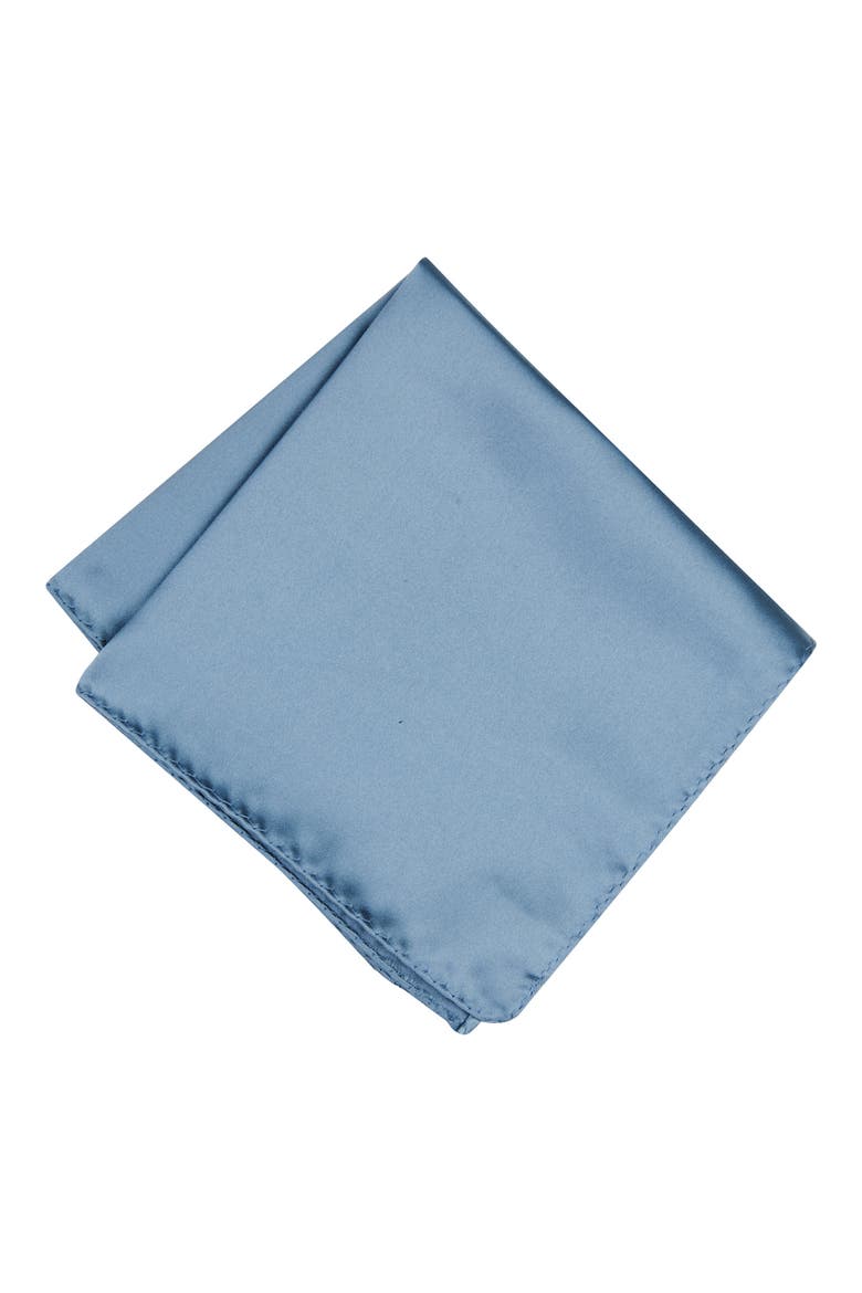 Men's Solid Satin Pocket Square, Main, color, DUSTY BLUE