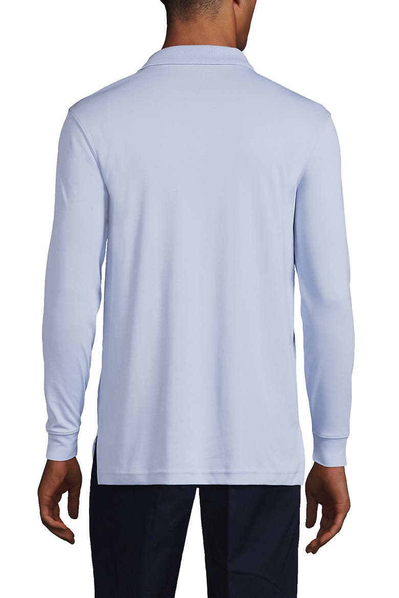 School Uniform  Long Sleeve Interlock Polo Shirt, Alternate, color, Blue
